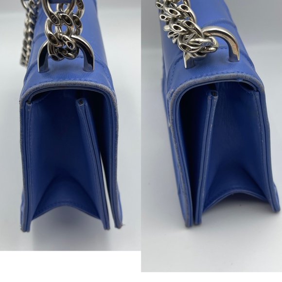 Christian Dior small Diorama flap bag in blue silver leather shoulder bag - Picture 11 of 16
